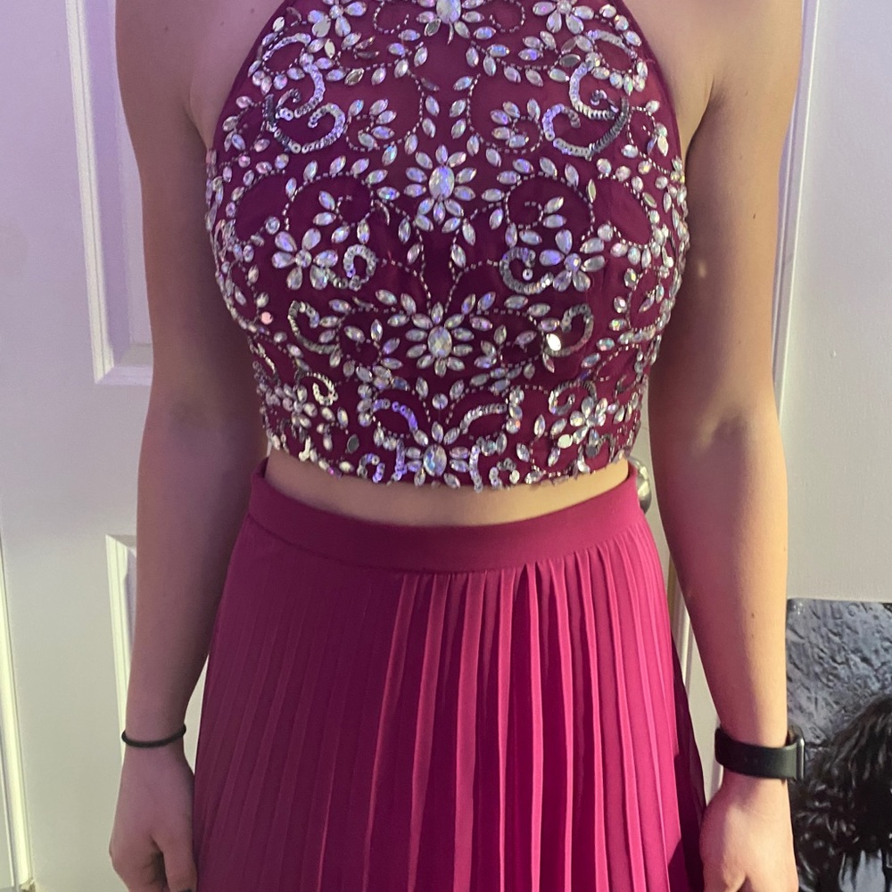 Jeweled two-piece gown